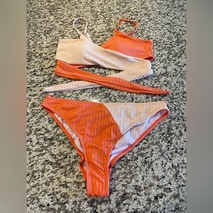 Two-toned coral and peach bikini from shein!
